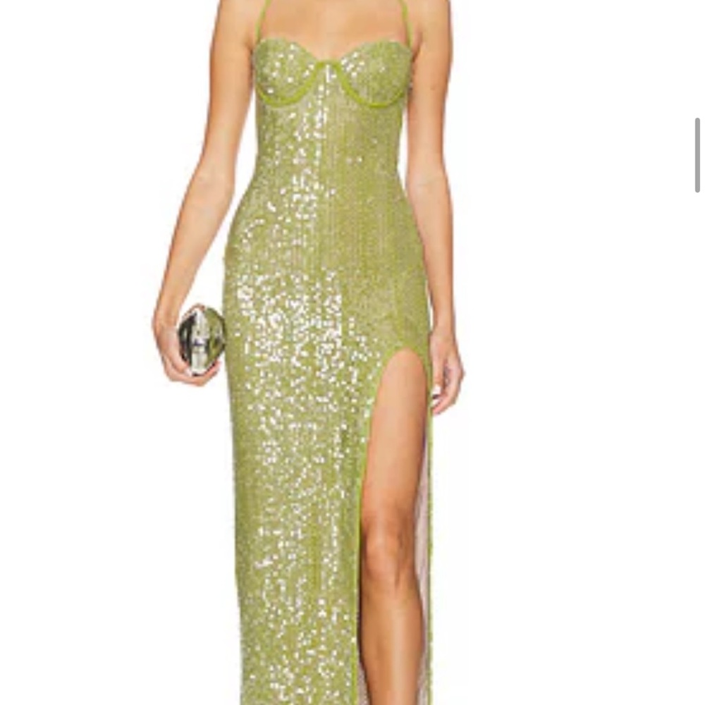 Camila Coelho Green Sequin Maxi Dress